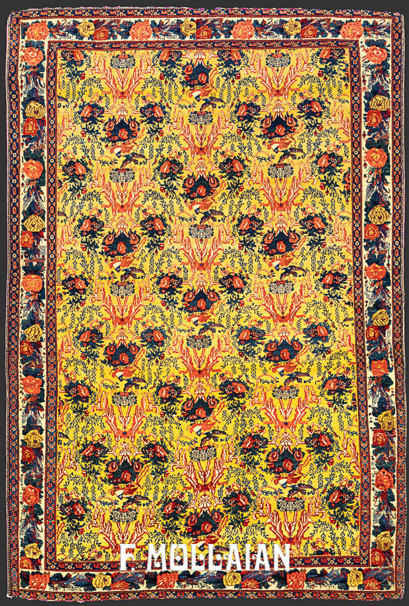 Senneh Warp Silk All-Over «Gol-Farang» Antique Persian Rug n°:95075238